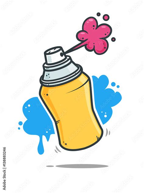 Graffiti spray can vector cartoon illustration Stock Vector | Adobe Stock