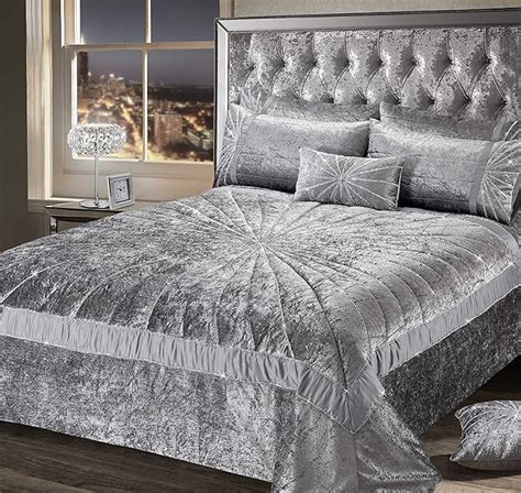 Intimates Starburst Diamante Embellished Crushed Velvet Premium Bedding Bedroom Collection ...