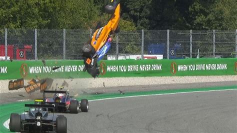 Moment racing car flips over at Monza | World News | Sky News