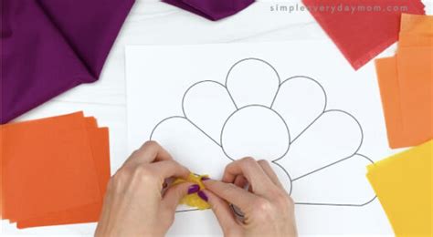 Tissue Paper Turkey Craft For Kids [Free Template]