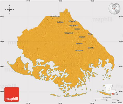 Political Map of Terrebonne Parish, cropped outside