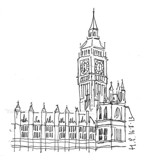 lineandwash: section of the Houses of Parliament