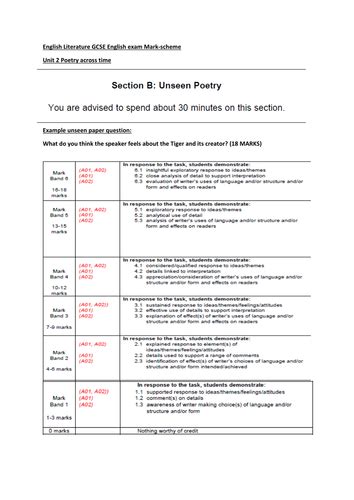 literature paper 2 mark scheme