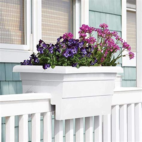 Windowbox 24 inch Countryside Railing Planter Color: White | Railing ...