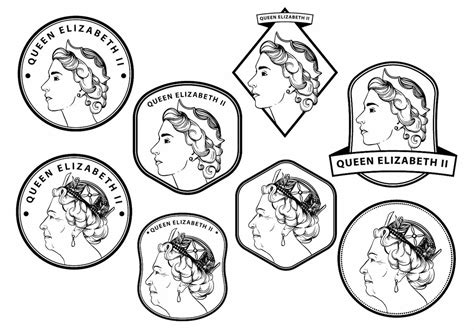 Queen Elizabeth Badge Set - Download Free Vector Art, Stock Graphics ...