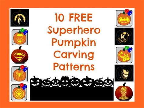 10 Free Superhero Pumpkin Carving Patterns