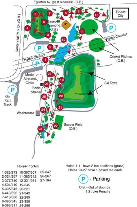 Centennial Park golf courses Toronto map - Map of Centennial Park golf courses Toronto (Canada)