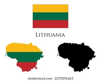 Lithuania Flag Map Illustration Vector Stock Vector (Royalty Free ...