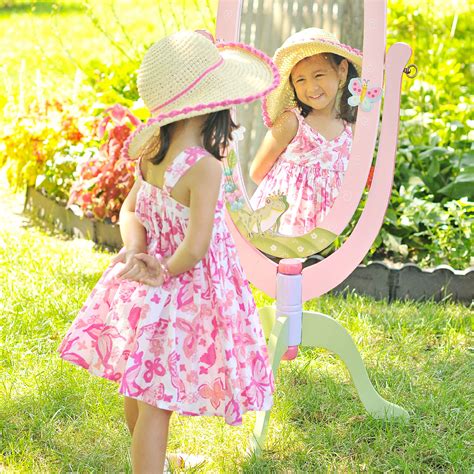 Bouquet Thematic Kids Wooden Standing Mirror for Girls Imagination Inspiring Hand Crafted & Hand ...