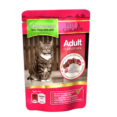 Natures Menu Beef & Chicken Pouches Wet Cat Food, 100 g - Smart Pet Kuwait