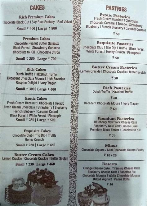 Merwans Cake Stop Menu and Price List for Andheri East, Mumbai | nearbuy.com