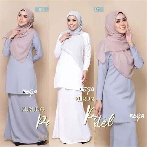 Jual MEGA - BAJU KURUNG MELAYU MALAYSIA RNB MOTIF POLOS ROK AND BLUS BAJU PADANG ATASAN WANITA ...