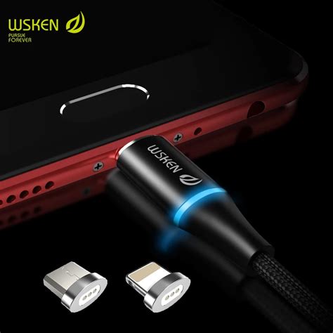 WSKEN oval magnetic micro USB cable charger cable magnetic cable for iPhone X 8 7 6 5 USB cable ...