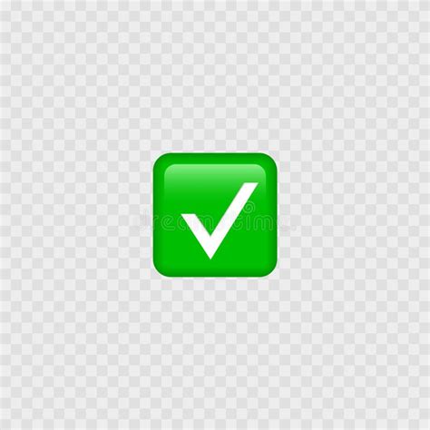 Green Check Mark Emoji Icon. Isolated Stock Vector - Illustration of approved, black: 208049365