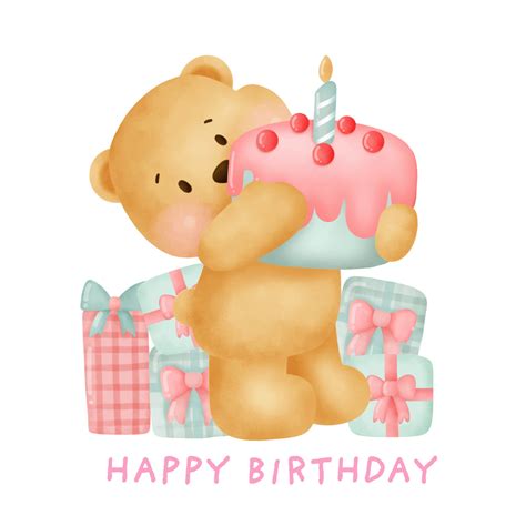 Bear Birthday Party Clipart Happy Birthday Cute Bear Clipart Etsy | My XXX Hot Girl