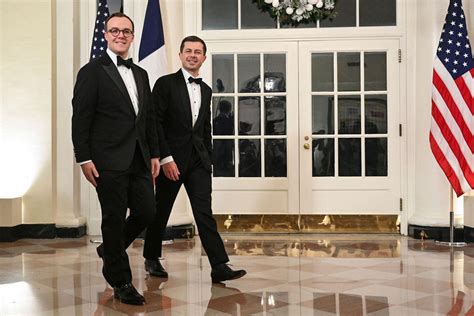 Transportation Secretary Pete Buttigieg attends [state dinner] with his husband, Chasten ...