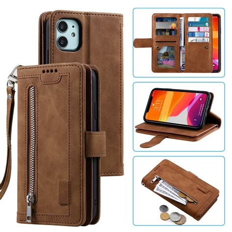 Dteck 9 Card Slots Wallet Case for Apple iPhone 12 mini 5.4-inch,Hybrid ...