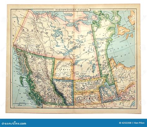 Old Map Of Western Canada. Royalty Free Stock Photos - Image: 4252208