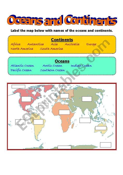 Continents And Oceans Worksheet Pdf - Proworksheet.my.id