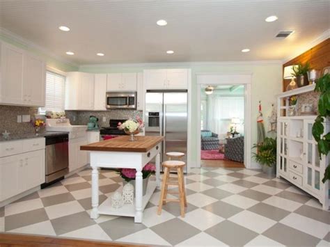 Gray and White Checkerboard Floor - The Lettered Cottage