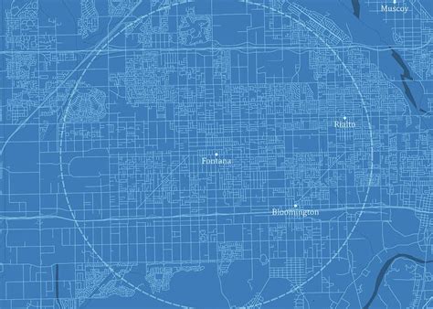 Fontana CA City Vector Road Map Blue Text Greeting Card for Sale by ...