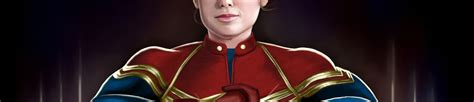 1125x243 Resolution Brie Larson as Captain Marvel Illustration 1125x243 Resolution Wallpaper ...