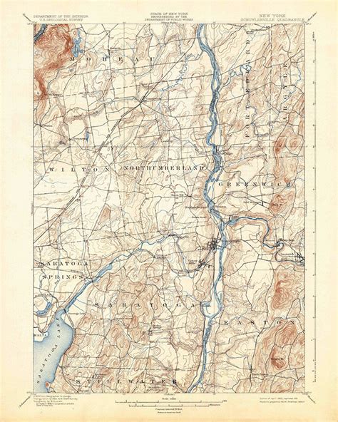 1895 Topo Map of Schuylerville New York Quadrangle - Etsy