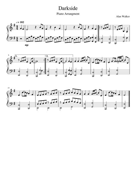 Darkside, Alan Walker Sheet music for Piano (Solo) | Musescore.com