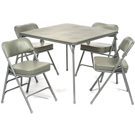 5pc. XL Series Folding Card Table and 2 in. Ultra Padded Chair Set ...