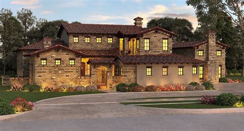 Plan 36522TX: 4 Bed Tuscan Masterpiece with Courtyard Castle House ...