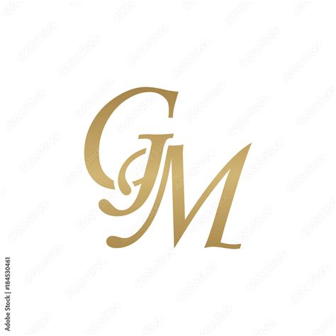 Initial letter GM, overlapping elegant monogram logo, luxury golden color Stock Vector | Adobe Stock