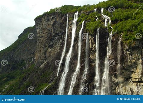 Seven Sisters Falls stock image. Image of norway, picturesque - 42132603