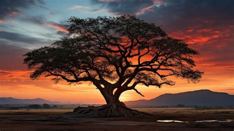 Premium AI Image | african tree HD wallpaper photographic image