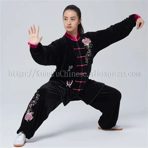 Chinese Tai chi uniform Martial arts outfit taiji suit outfit kungfu clothes winter for girl ...