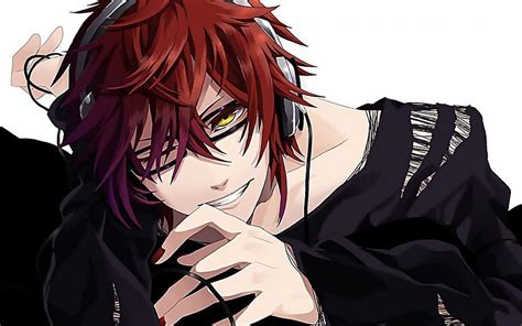 Anime Cute Guy Red Hair Headset, anime boy eyes HD wallpaper | Pxfuel