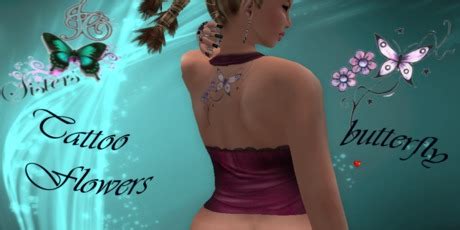 Second Life Marketplace - tattoo flowers butterfly