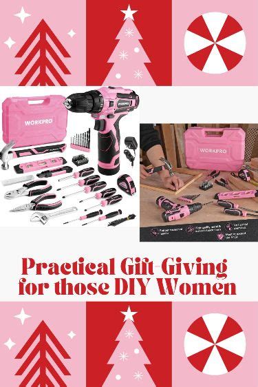 WORKPRO Pink Tool Set with Power Drill, 108PCS Portable Ladies Pink Drill Kit for Home with ...