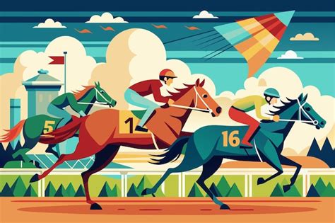 Premium Vector | Two men riding on the backs of galloping horses Horse ...