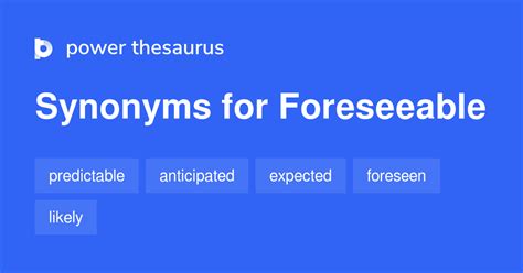 Foreseeable synonyms - 477 Words and Phrases for Foreseeable