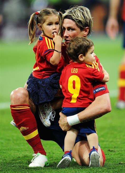 Fernando Torres and his children after the win of the European ...