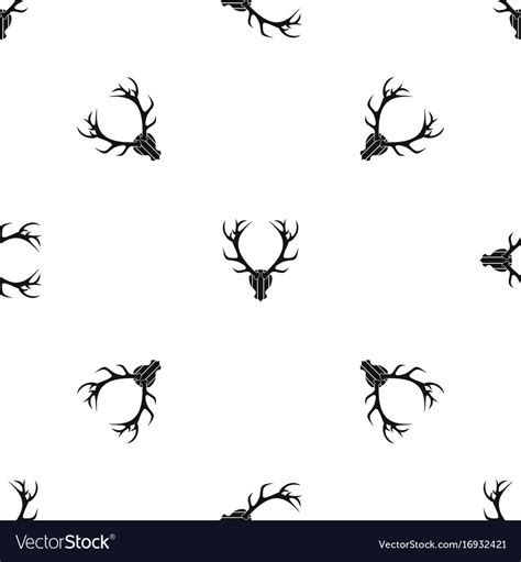 Deer antler pattern seamless black Royalty Free Vector Image