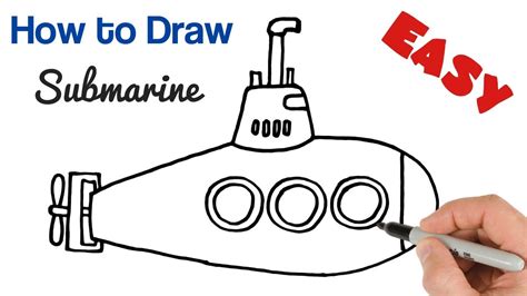 Submarine drawing easy for kids - maniacbery