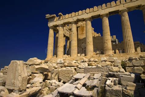 Parthenon, the Temple of Athena Stock Photo - Image of doric, temple ...