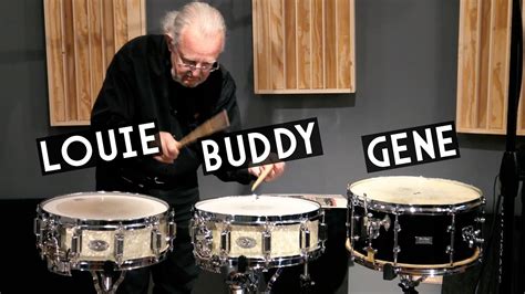 Louie Bellson, Buddy Rich, Gene Krupa - 3 Snares Comparison!! - YouTube