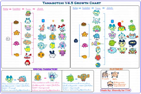 Tamagotchi Evolution Charts | Chart, Evolution, Map