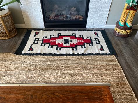 Beautiful Vintage Hand Woven Wool Rug Navajo Made | Etsy