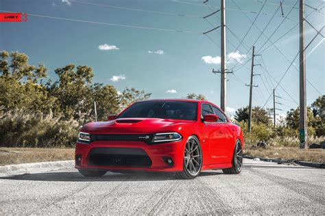 Candy Red Dodge Charger SRT Boasts Custom Vented Hood — CARiD.com Gallery