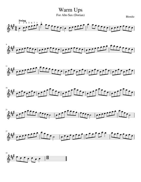 Warm Ups Sheet music for Saxophone (Alto) (Solo) | Musescore.com