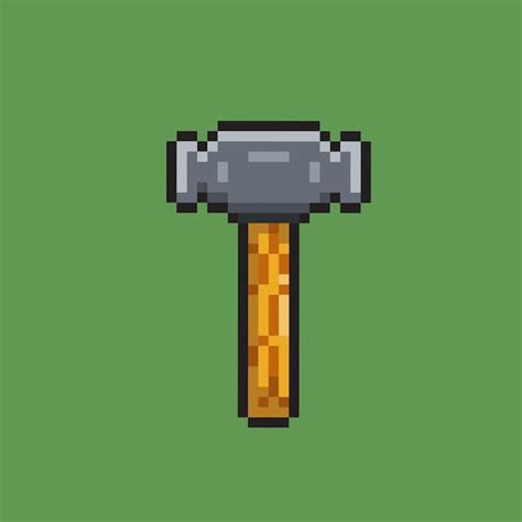 Premium Vector | Hammer in pixel art style