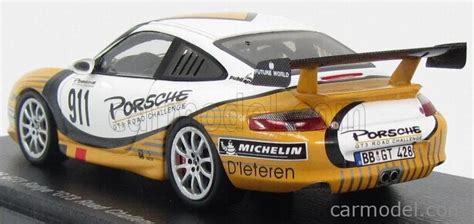 SPARK-MODEL S4479 Scale 1/43 | PORSCHE 996 GT3 N 911 GT3 ROAD CHALLENGE 2004 YELLOW WHITE